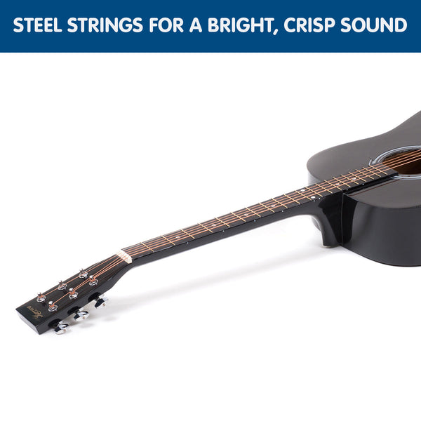 Karrera 41in Acoustic Wooden Guitar with Bag - Black Karrera