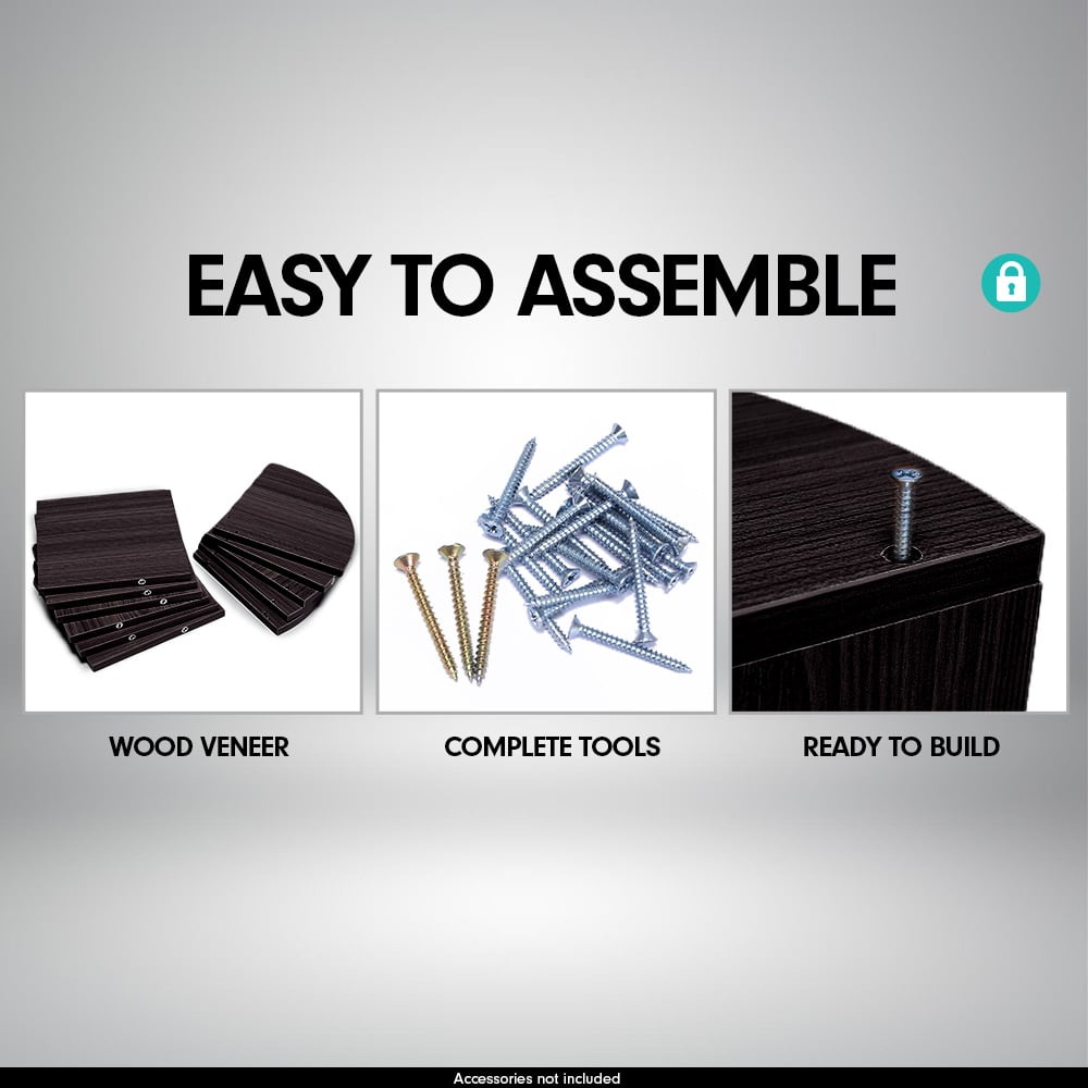 Sarantino 5 Tier Corner Wall Shelf Display Shelves Dvd Book Storage Rack Floating Mounted - Black Sarantino