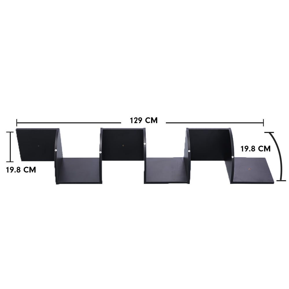 Sarantino 5 Tier Corner Wall Shelf Display Shelves Dvd Book Storage Rack Floating Mounted - Black Sarantino