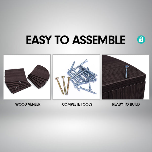 Sarantino 5 Tier Corner Wall Shelf Display Shelves Dvd Book Storage Rack Floating Mounted - Dark Brown Sarantino