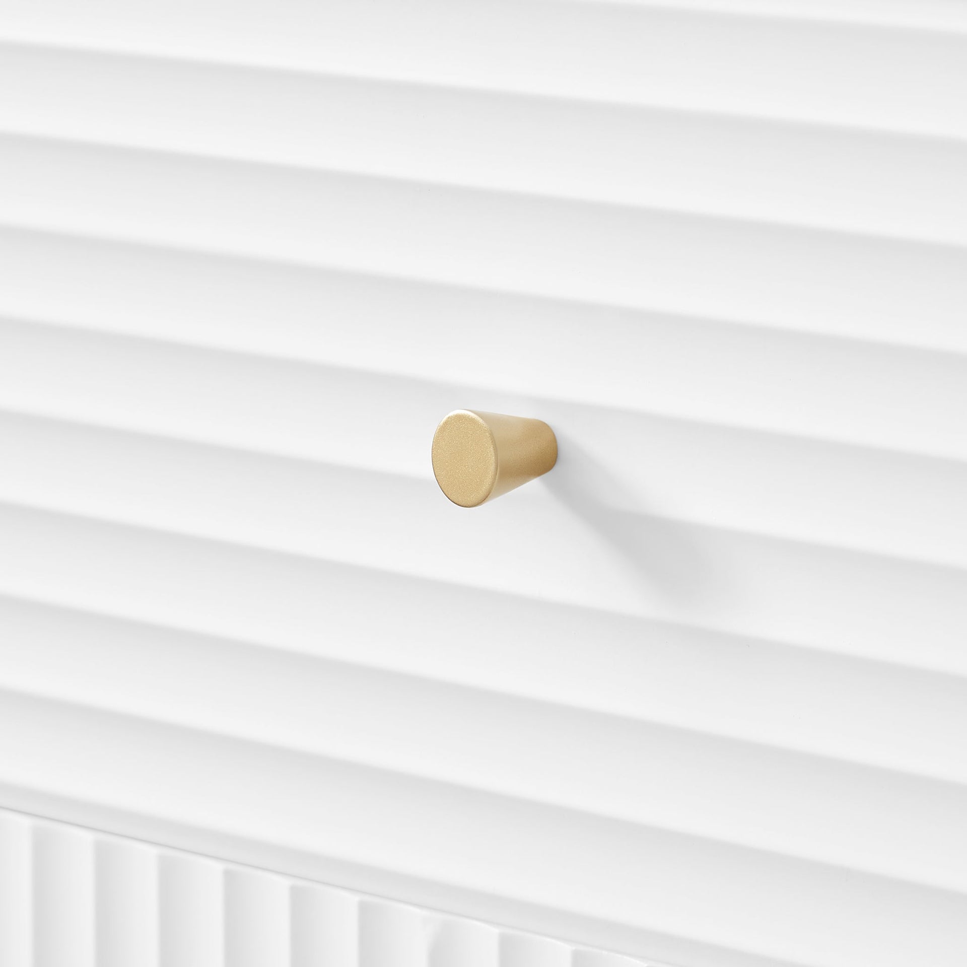 Lisa Wavy Fluted Bedside Table in White Does not apply