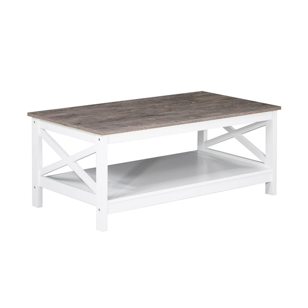Coastal Coffee Table in White and Grey Does not apply