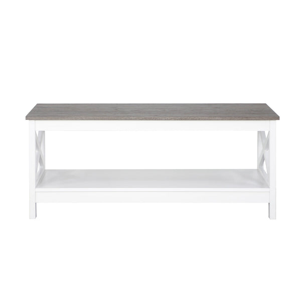 Coastal Coffee Table in White and Grey Does not apply