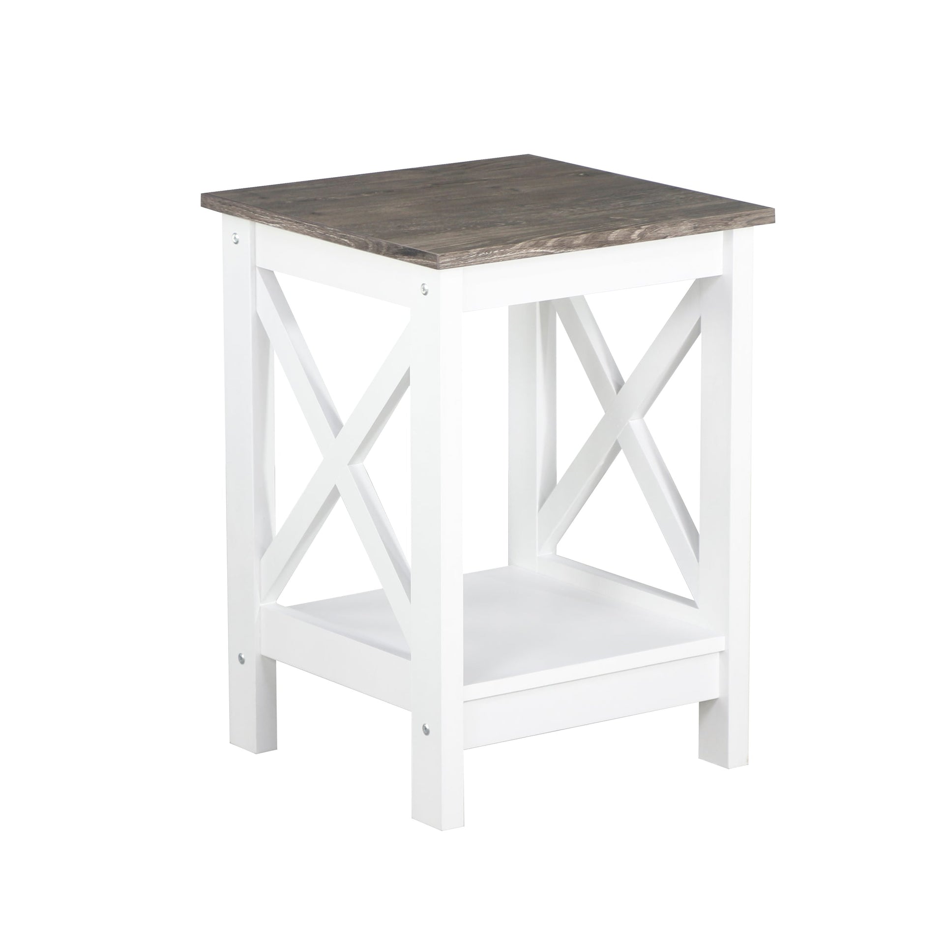 Coastal Side Table in White and Grey Does not apply