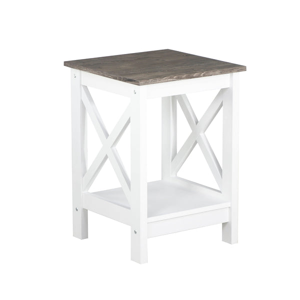 Coastal Side Table in White and Grey Does not apply