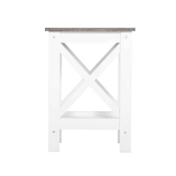 Coastal Side Table in White and Grey Does not apply