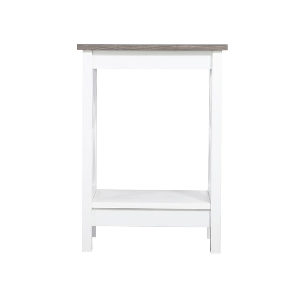 Coastal Side Table in White and Grey Does not apply