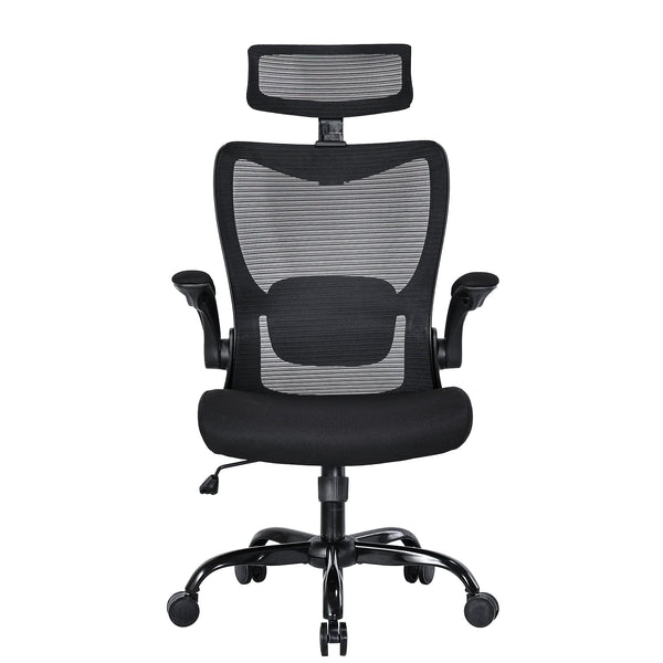 MONA Ergonomic High Back Flipped Armrest Task Chair In Black Does not apply