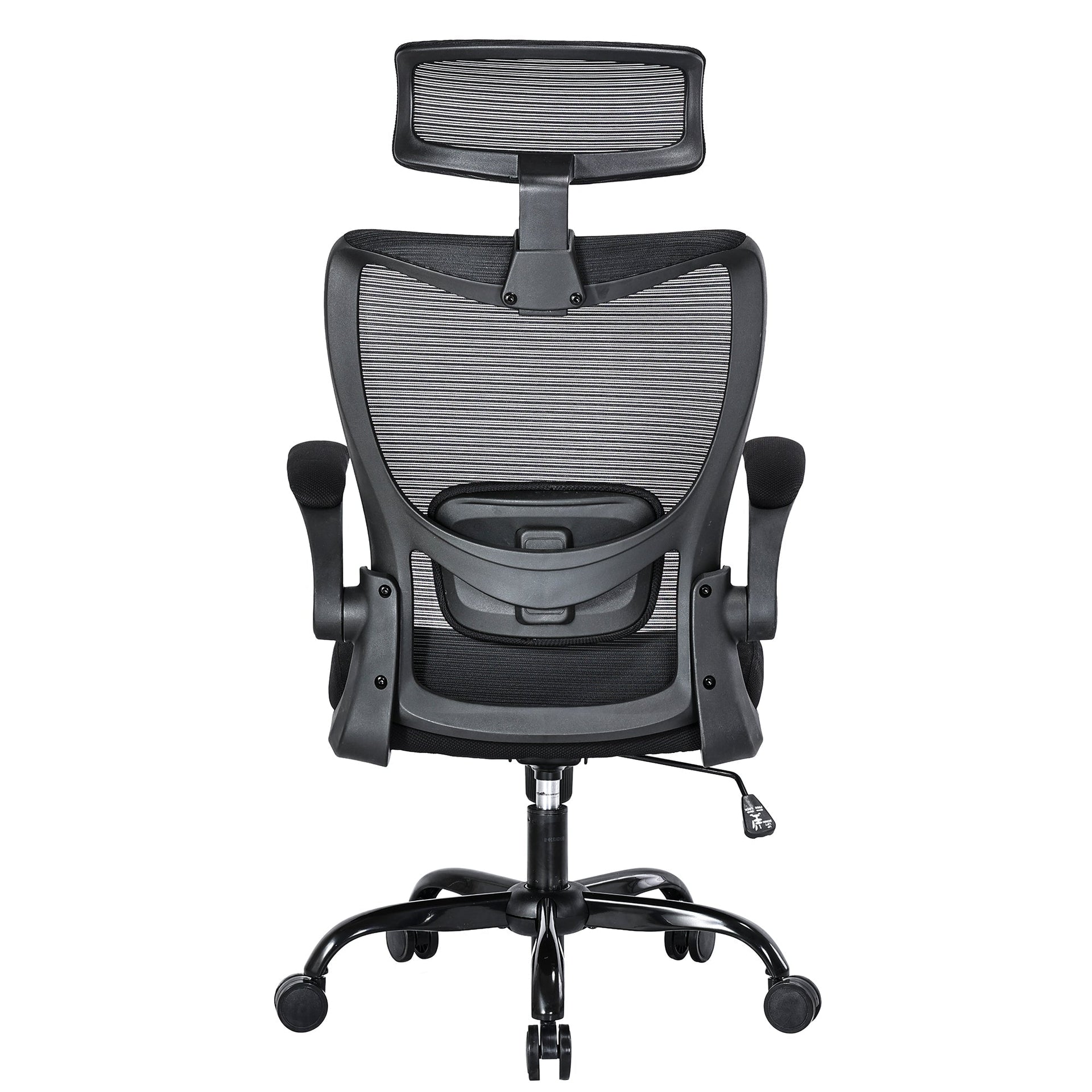 MONA Ergonomic High Back Flipped Armrest Task Chair In Black Does not apply