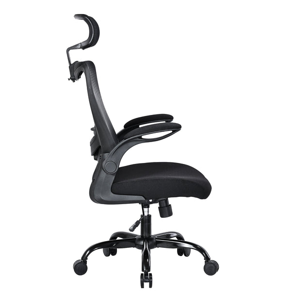 MONA Ergonomic High Back Flipped Armrest Task Chair In Black Does not apply