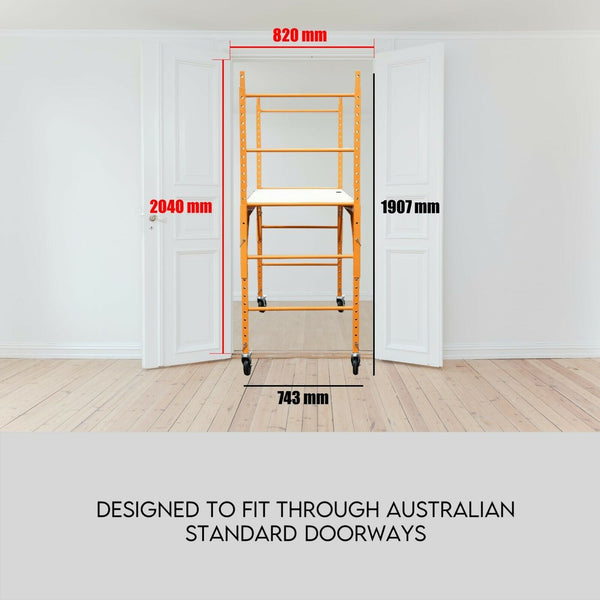 450kg Mobile Scaffold Ladder Scaffolding Platform Portable Ladder Work Safety Does not apply