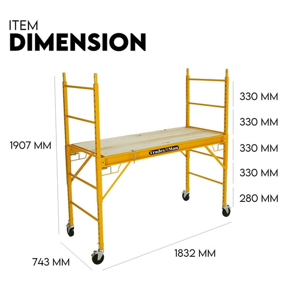 450kg Mobile Scaffold Ladder Scaffolding Platform Portable Ladder Work Safety Does not apply