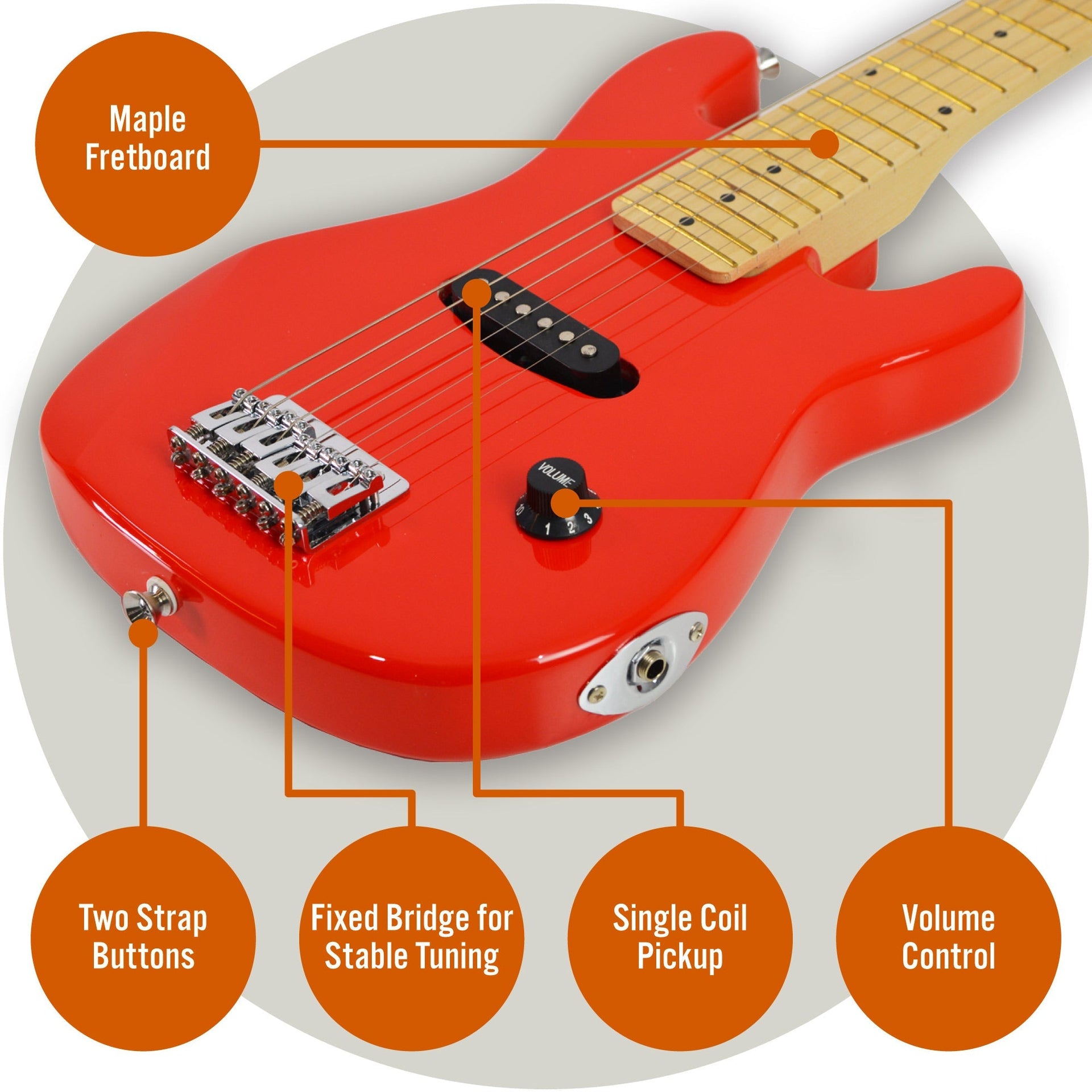 3rd Avenue Junior Electric Guitar Pack - Red Does not apply