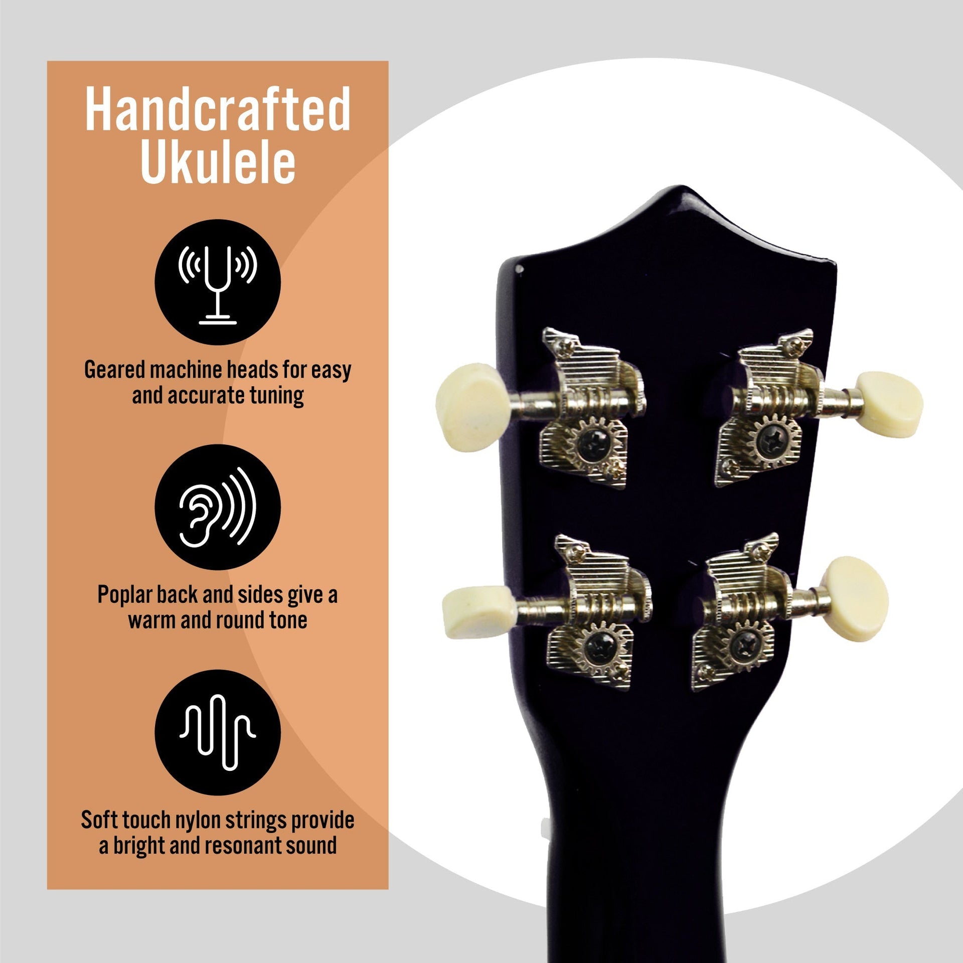 3rd Avenue Soprano Ukulele - Black Does not apply