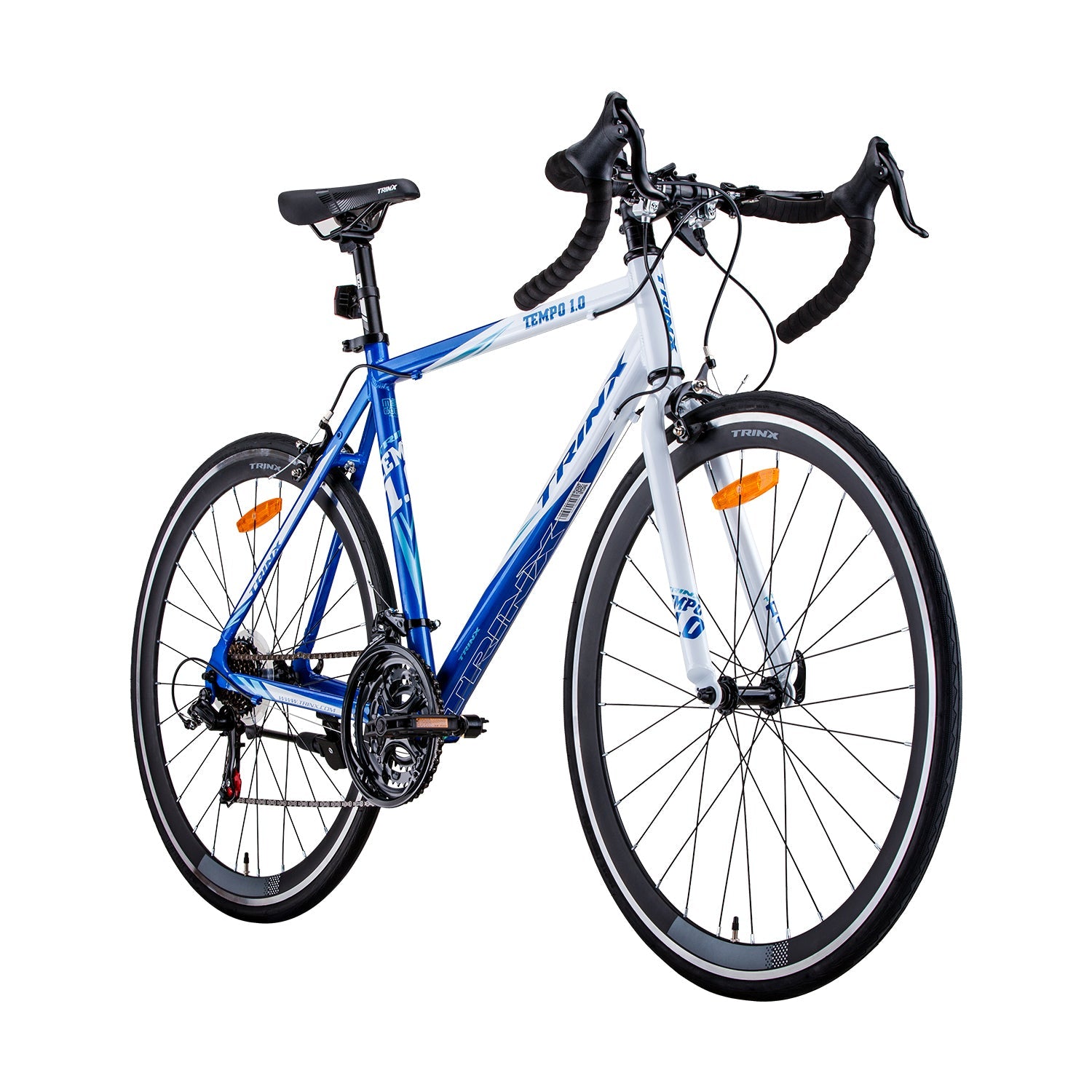 Trinx 700C Road Bike TEMPO1.0 Shimano 21 Speed Racing Bicycle 59cm Blue/White Trinx
