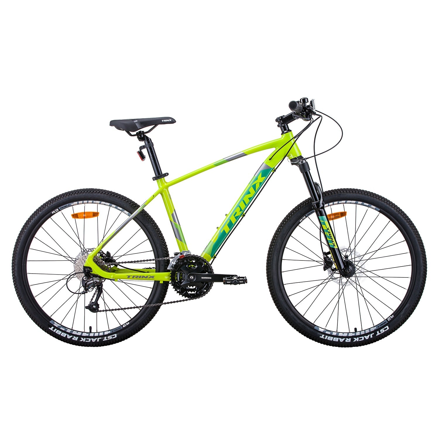 Trinx X1 MTB Mountain Bike Shimano Altus M370 27 Speed 17 Inches Frame Yellow/Grey Green Trinx