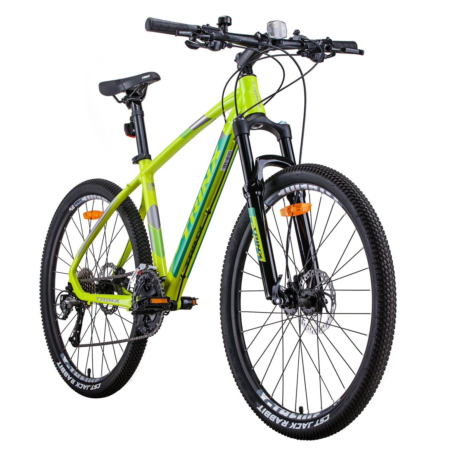 Trinx X1 MTB Mountain Bike Shimano Altus M370 27 Speed 17 Inches Frame Yellow/Grey Green Trinx