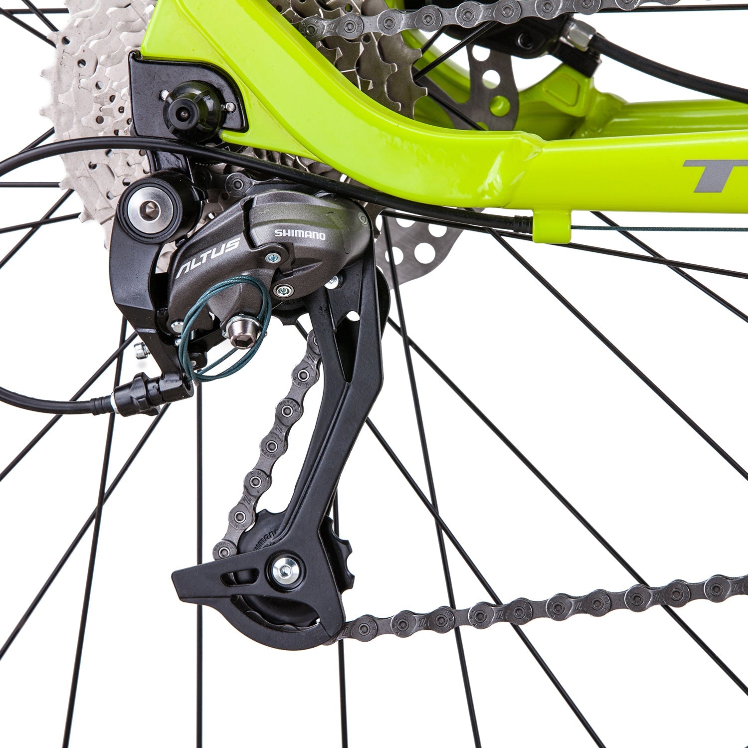 Trinx X1 MTB Mountain Bike Shimano Altus M370 27 Speed 17 Inches Frame Yellow/Grey Green Trinx