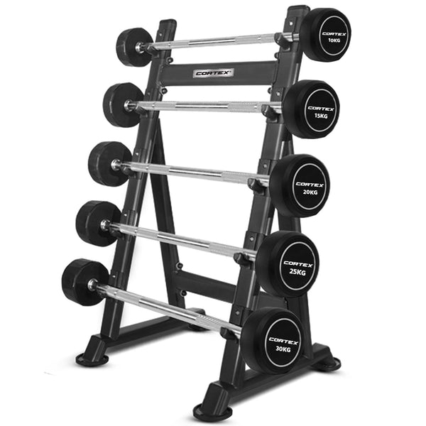 CORTEX 100kg ALPHA Series Fixed Barbell Set with Stand Cortex