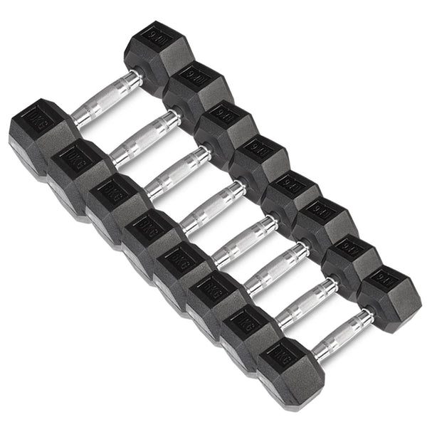 CORTEX 56kg Hex Fixed Dumbbell Set (4, 6, 8, 10kg Pairs) Cortex
