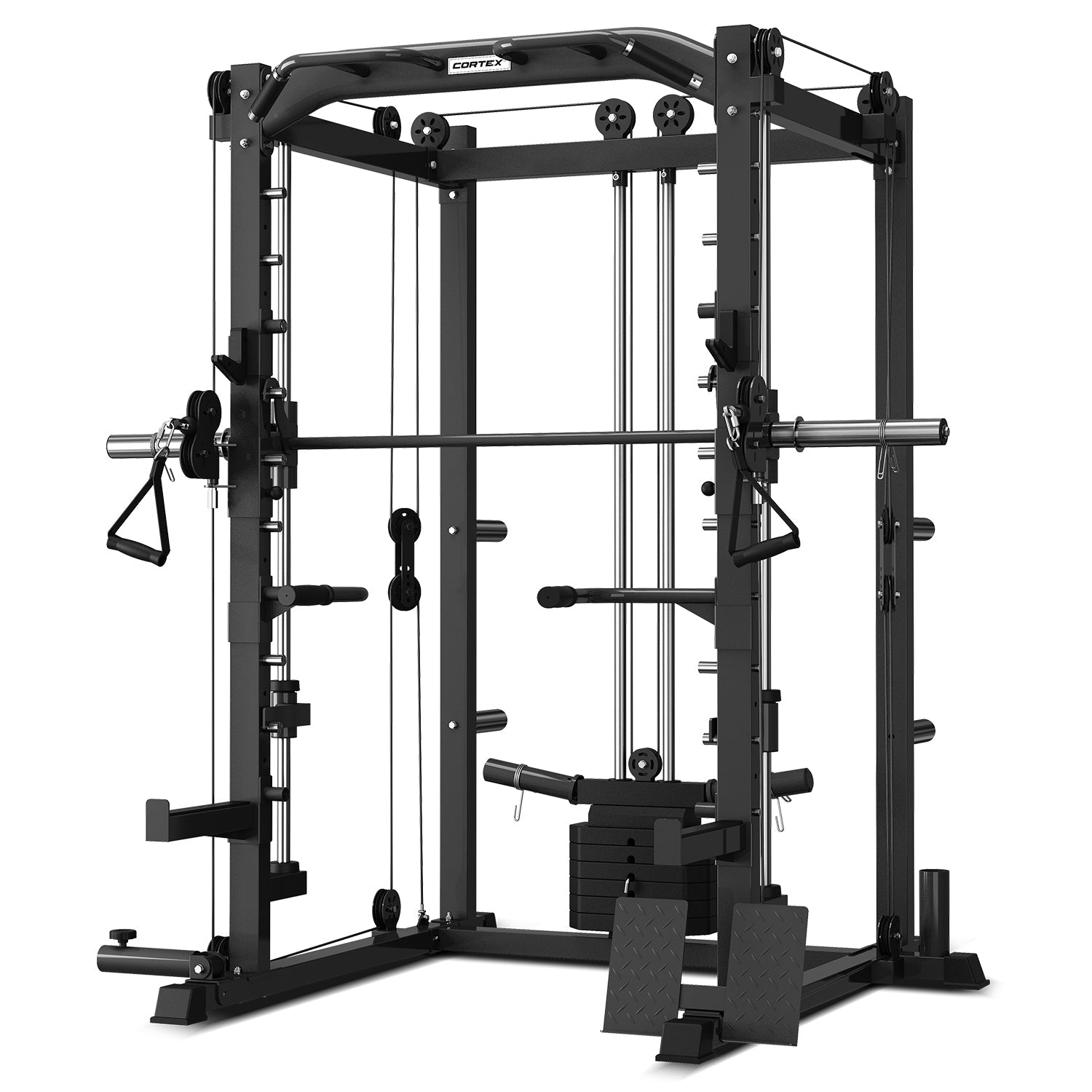 CORTEX SM20 Smith Station with 100kg Olympic Tri-Grip Weight, Bar and Bench Set Cortex