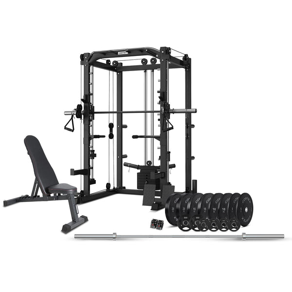 CORTEX SM20 Smith Station with 130kg Olympic Bumper (V2) Weight, Bar and Bench Set Cortex