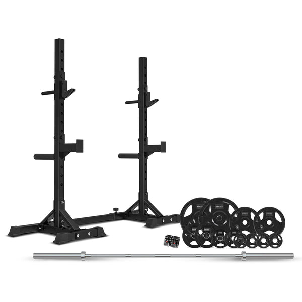 CORTEX SR-10 Squat Rack Package + 100kg Olympic Tri-Grip Weight Plates Package Cortex