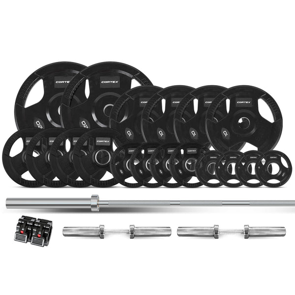 CORTEX 145kg Tri-Grip Olympic Plate Set 50mm Cortex