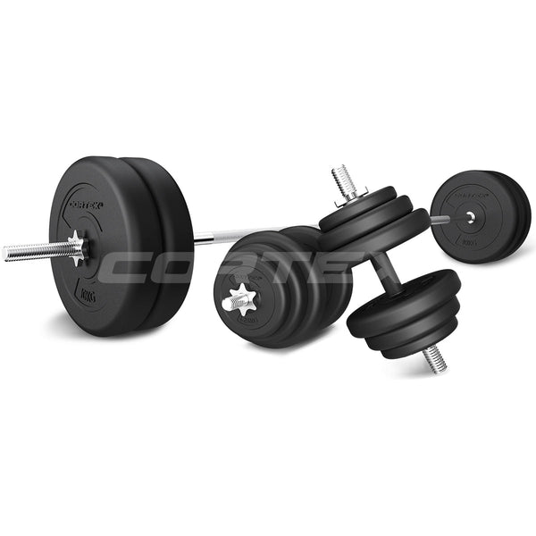 CORTEX 85kg EnduraShell Barbell & Dumbbell Weight Set Cortex