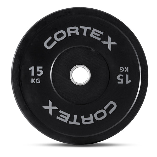 CORTEX 15kg Black Series V2 50mm Rubber Olympic Bumper Plate (Pair) Cortex