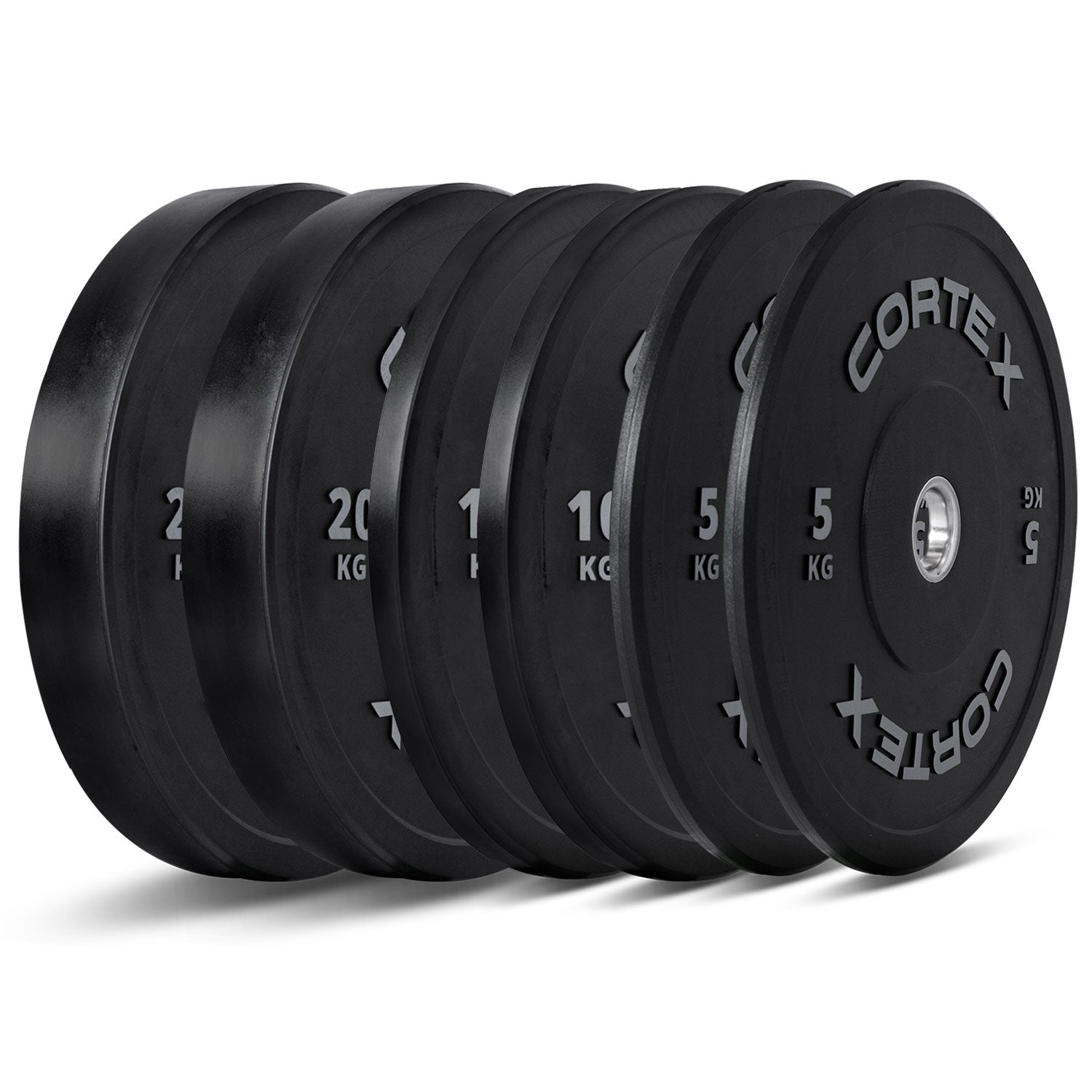 CORTEX 70kg Black Series V2 Rubber Olympic Bumper Plate Set 50mm Cortex