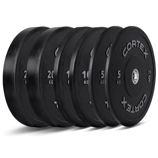 CORTEX 70kg Black Series V2 Rubber Olympic Bumper Plate Set 50mm Cortex