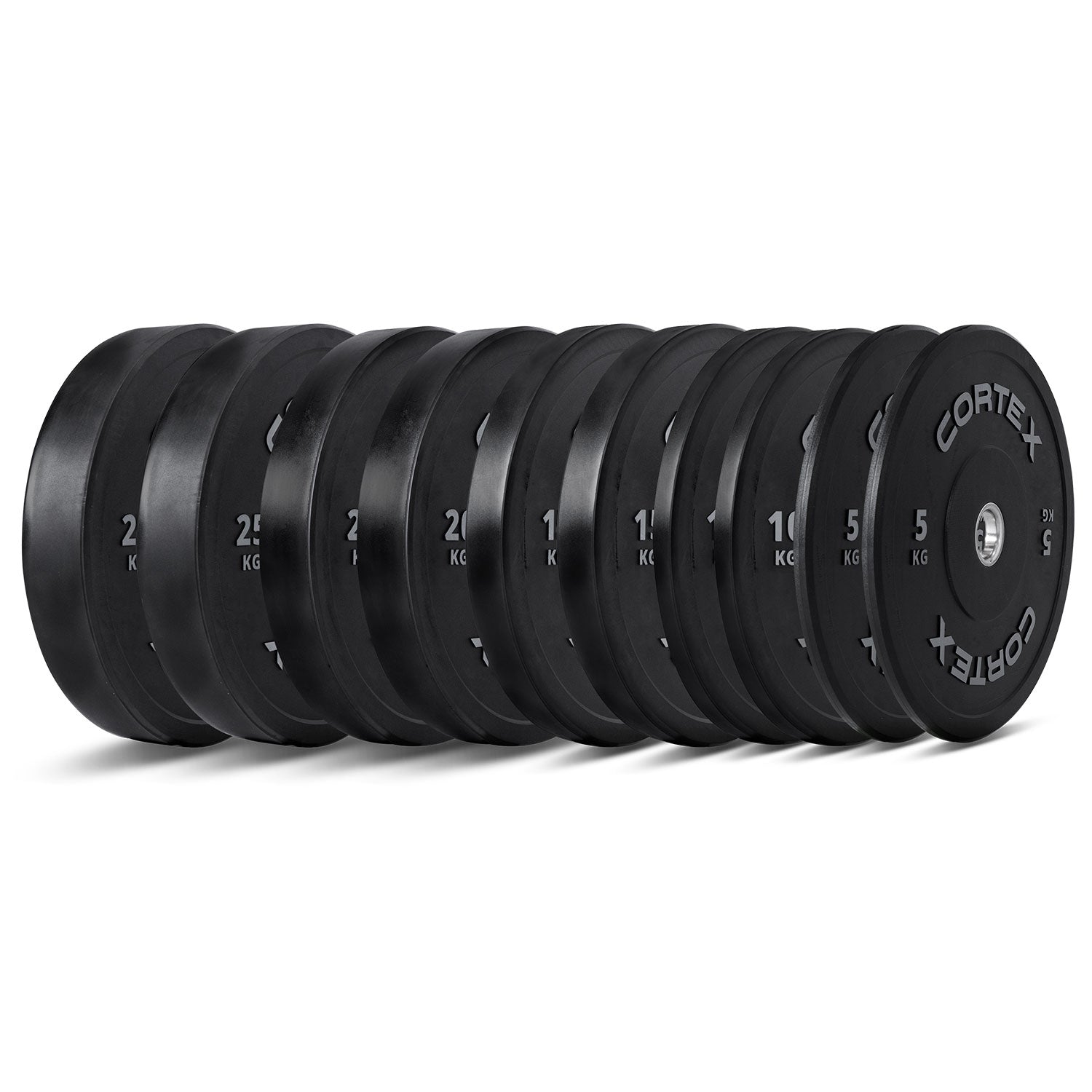 CORTEX 150kg Black Series V2 Rubber Olympic Bumper Plate Set 50mm Cortex