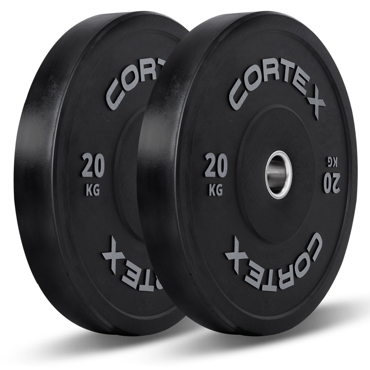 CORTEX 150kg Black Series V2 Rubber Olympic Bumper Plate Set 50mm with 16 Plate Toaster Rack Cortex