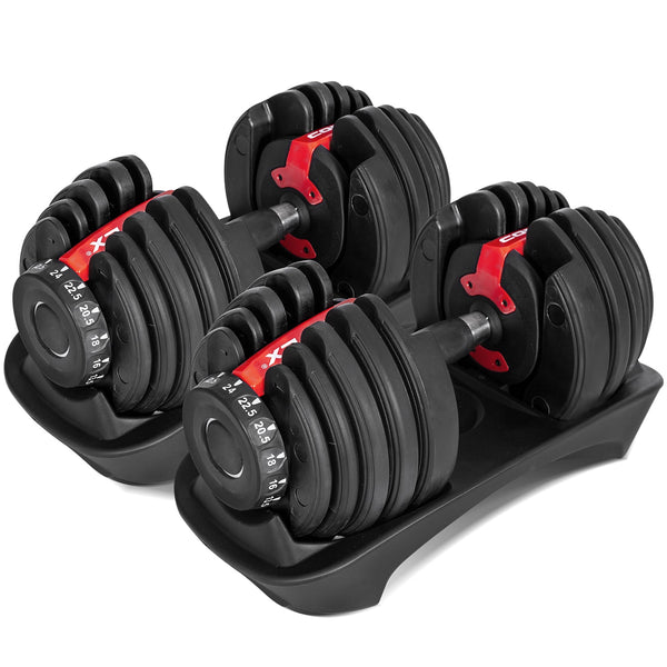 CORTEX 52.5lbs Adjustable Dumbbell Pair with Stand Cortex