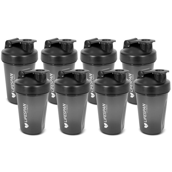 Lifespan Fitness Shaker Bottle 500ml in Black (Pack of 8) Lifespan