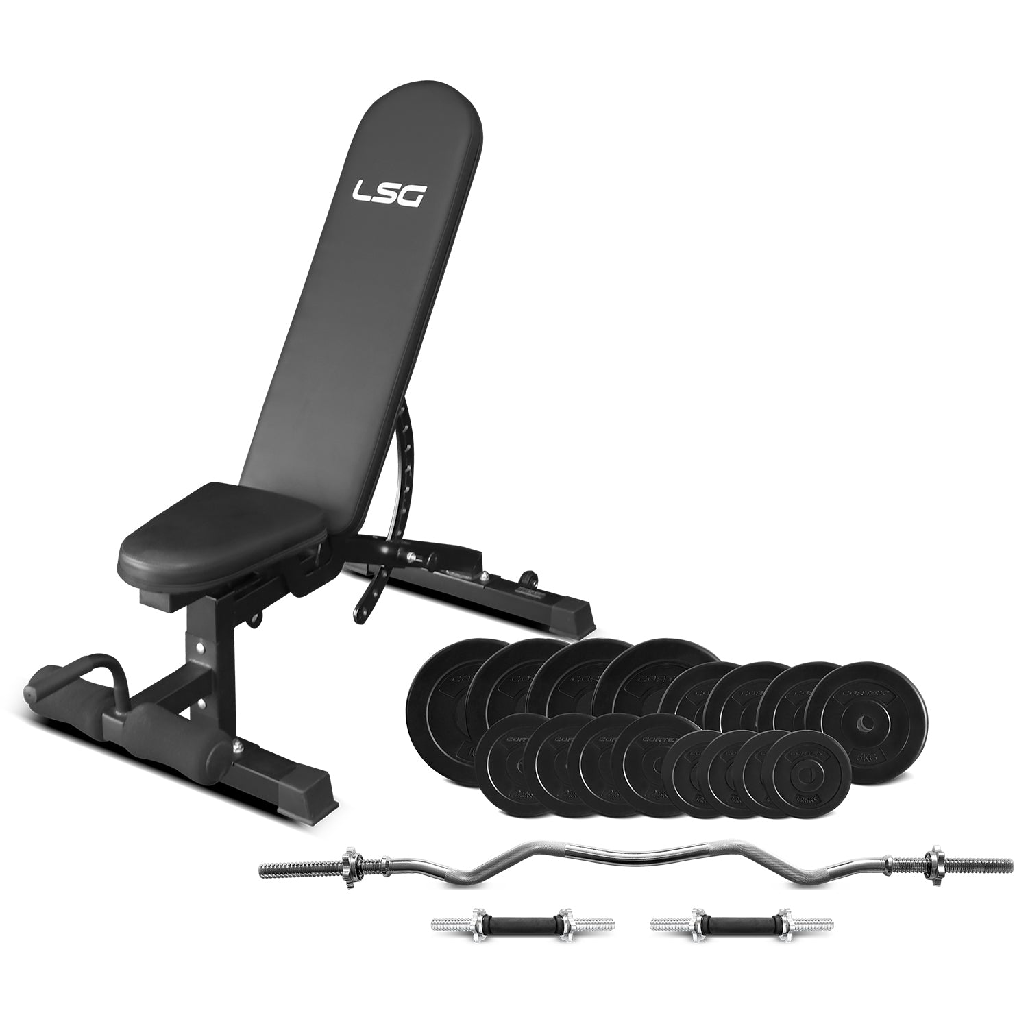 LSG GBN006 FID Bench with 84kg Weight and Bar set lsg