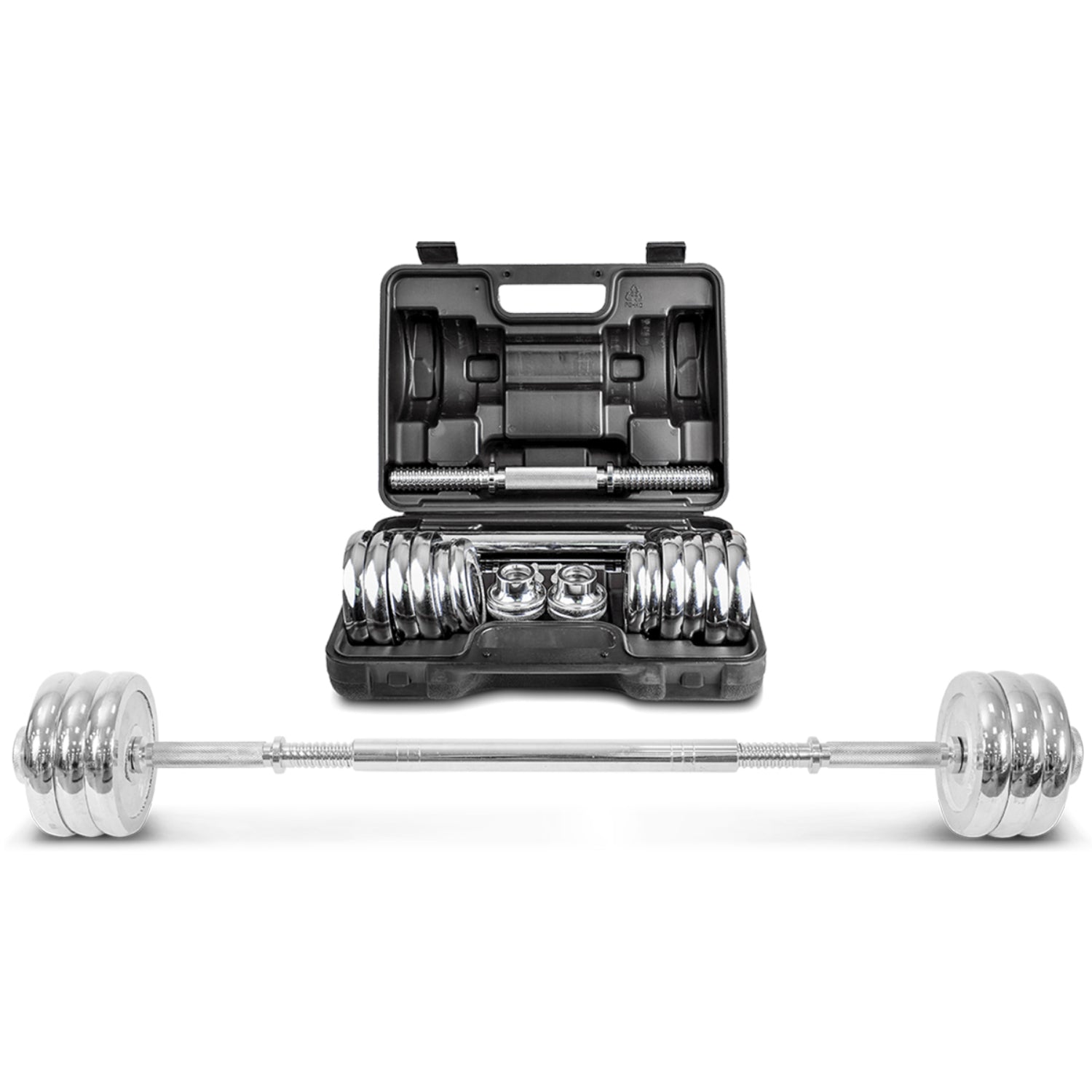 LSG 2-in-1 Dumbbell Barbell Set with Case 30kg lsg