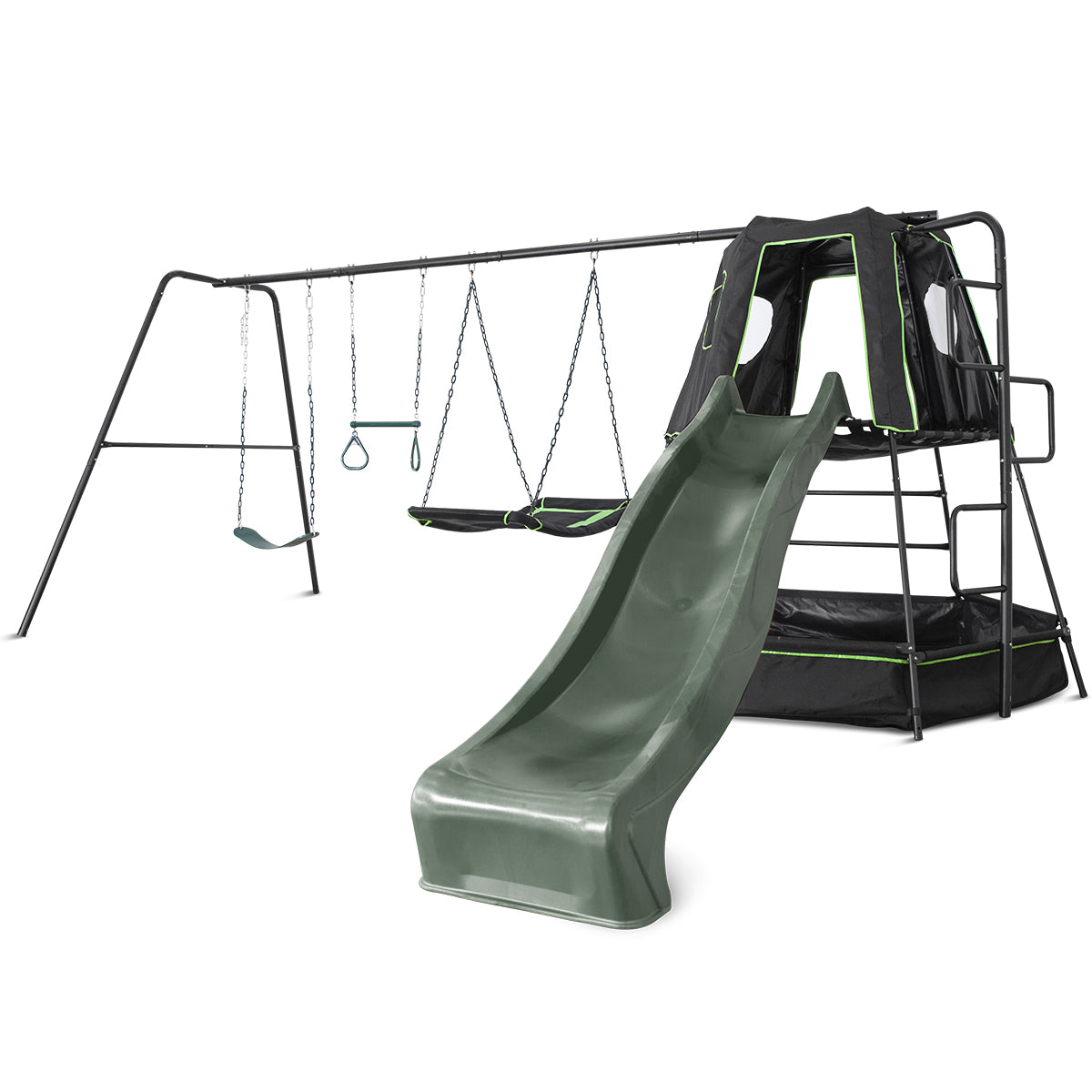 Lifespan Kids Pallas Play Tower with Metal Swing Set in Green Slide Lifespan