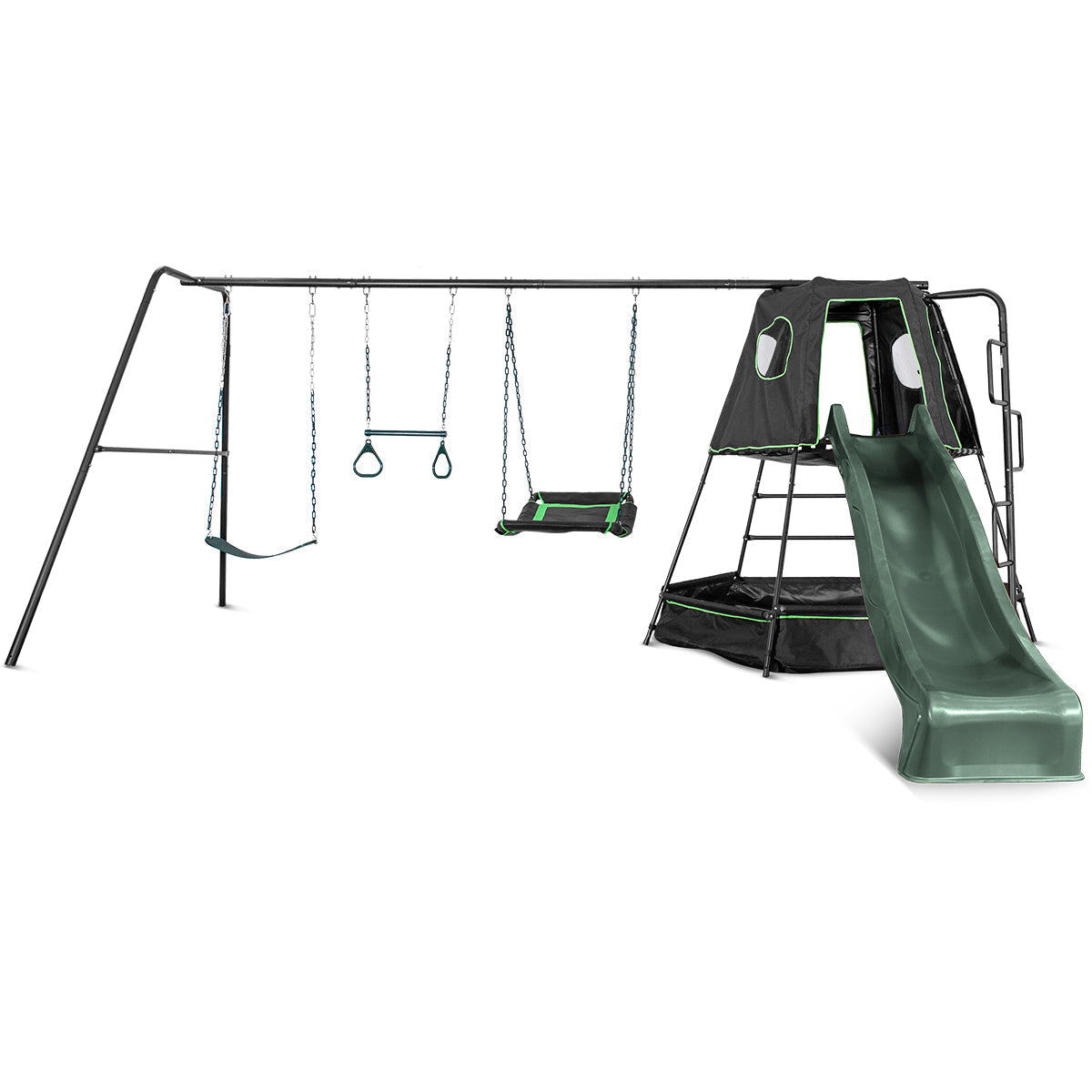 Lifespan Kids Pallas Play Tower with Metal Swing Set in Green Slide Lifespan