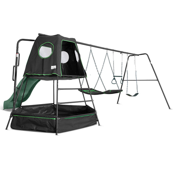 Lifespan Kids Pallas Play Tower with Metal Swing Set in Green Slide Lifespan
