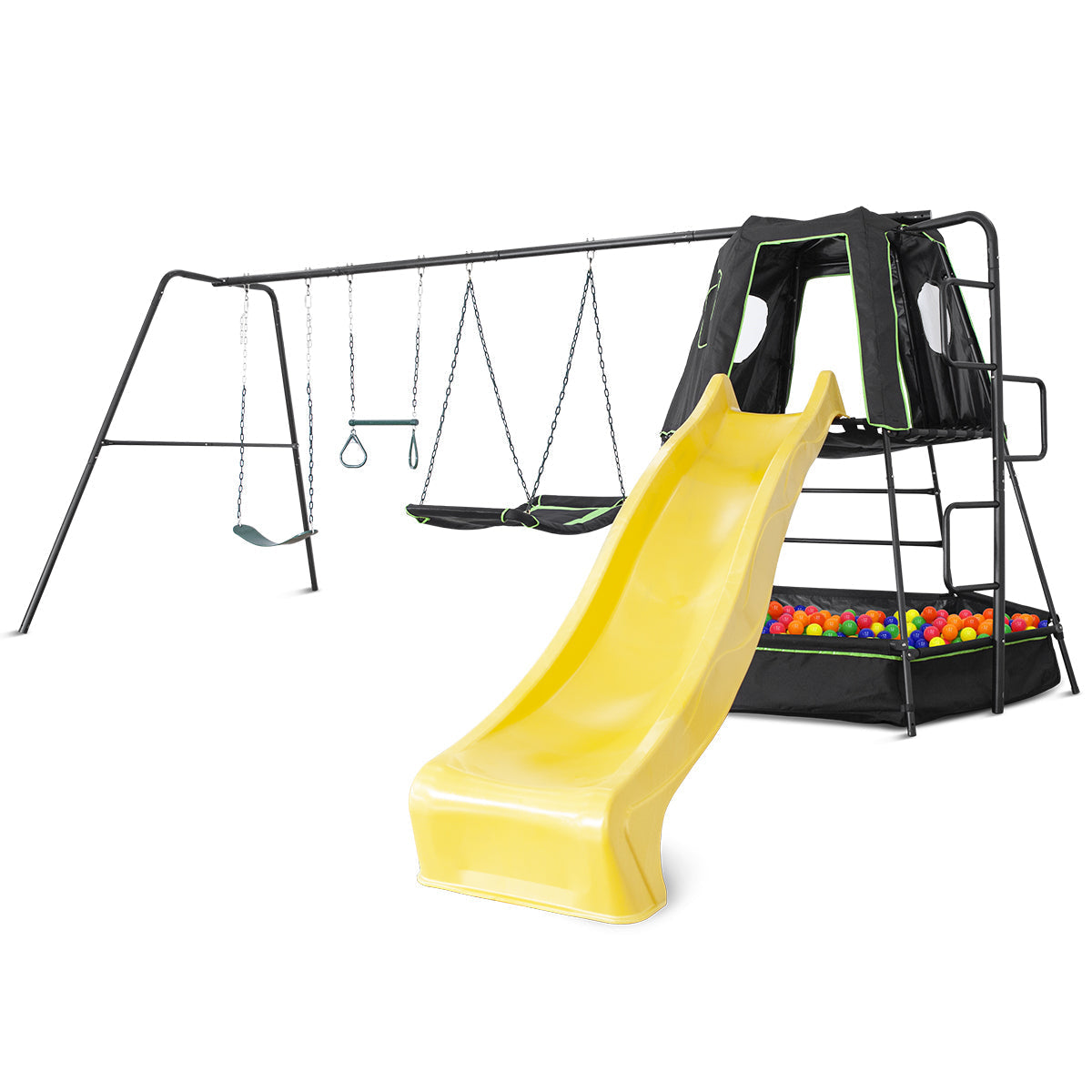Lifespan Kids Pallas Play Tower with Metal Swing Set in Yellow Slide Lifespan