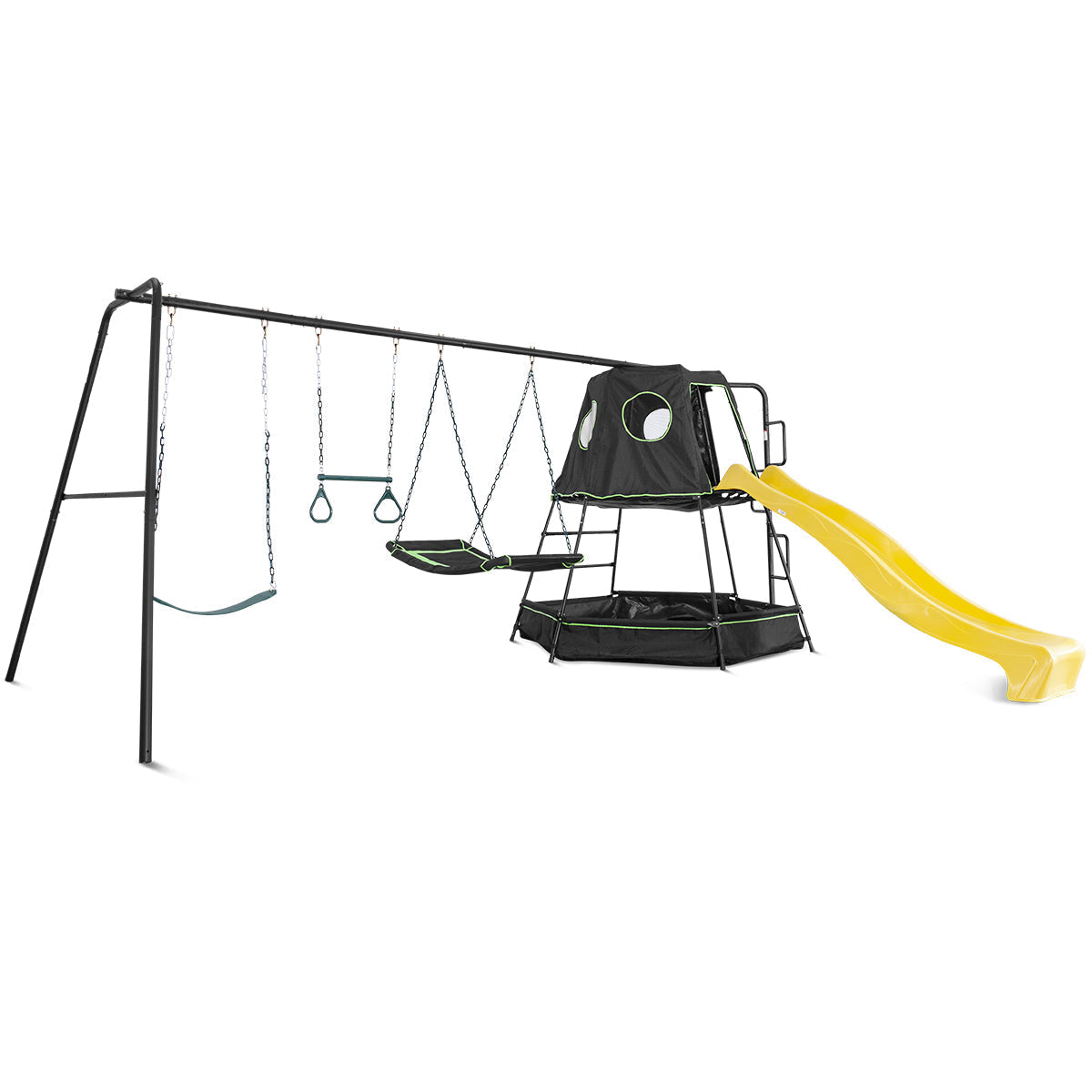 Lifespan Kids Pallas Play Tower with Metal Swing Set in Yellow Slide Lifespan