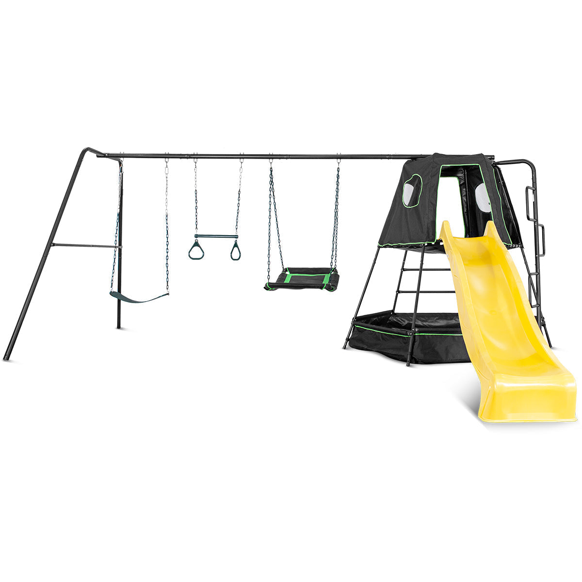 Lifespan Kids Pallas Play Tower with Metal Swing Set in Yellow Slide Lifespan