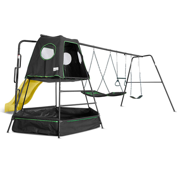Lifespan Kids Pallas Play Tower with Metal Swing Set in Yellow Slide Lifespan