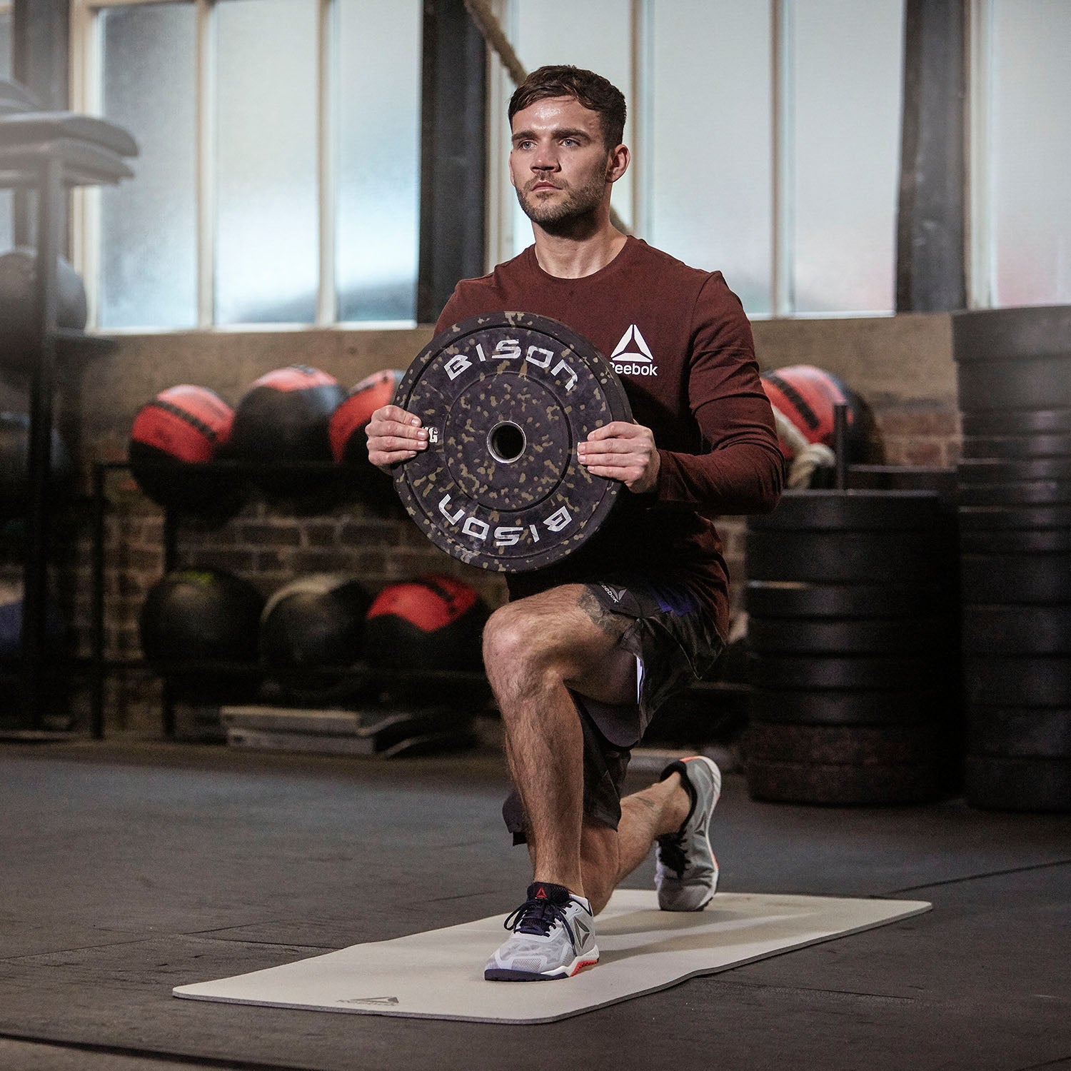 Reebok Training Mat 1.73m*0.61m*7mm in Grey Reebok