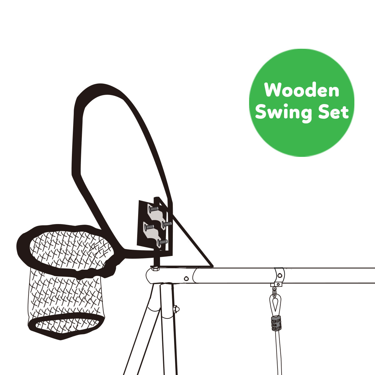 Lifespan Kids Swish Trampoline Basketball Ring with Timber Swing Set Adaptor Lifespan