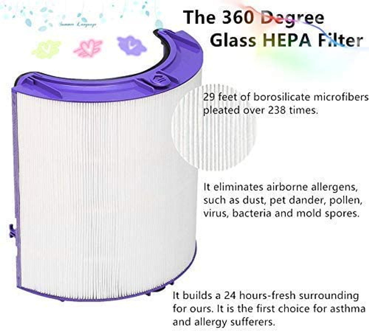 Glass HEPA + Inner Carbon Filter for Dyson Pure Cool Air Purifier Does not apply