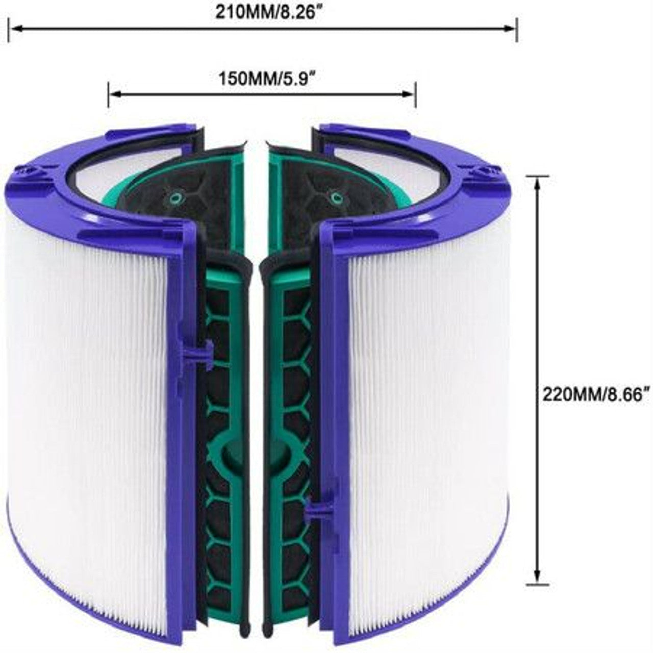 Glass HEPA + Inner Carbon Filter for Dyson Pure Cool Air Purifier Does not apply