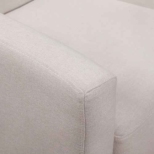 Armchair in Beige Colour Lounge Accent Chair Upholstered Fabric with Wooden leg freeshipping - Awezingly
